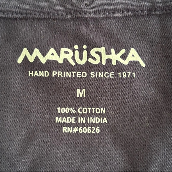 MARUSHKA Womens Poppy 3/4 Sleeve Tee Size Medium Navy - Picture 3 of 6